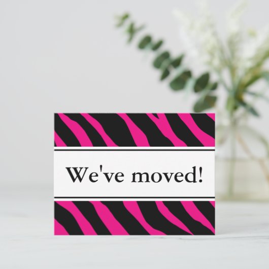 Moderne Postkarten | Rosa Zebrastreifen (Stehend Vorderseite)