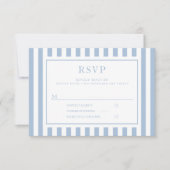 Moderne Powder Blue Streifen Hochzeit  RSVP Karte (Vorderseite)