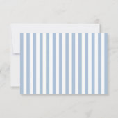 Moderne Powder Blue Streifen Hochzeit  RSVP Karte (Rückseite)