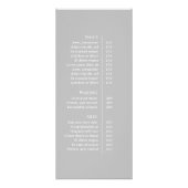 Moderne Preisliste für Schiefer Grau Werbekarte (Hinten)