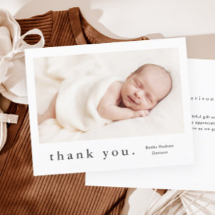 Moderne preiswerte Foto-Collage-Baby-Dankeschön-Ka