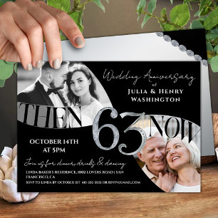 Moderne Premium 63. Hochzeitstag-Jubiläumskarte Einladung