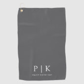 Moderne Premium-Golftasche mit Monogramm in Grau Golfhandtuch (Vorderseite)