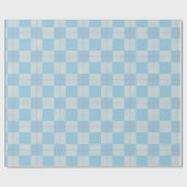 Moderne preppy blaue und rosa karierte Geschenkpap Geschenkpapier (Flach)