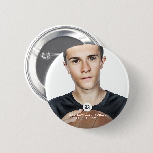 Moderne Preppy-Gedenkteam-Spieler Button (Vorne & Hinten)