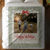 Moderne Preppy Happy Holidays Name & Foto Fleecedecke
