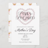 Moderne Preppy Pearls & Prosecco Mutter Day Party Einladung (Vorne/Hinten)