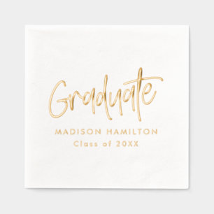 Moderne Preppy Script Graduation Party Servietten Mit Folie