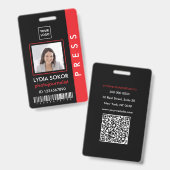 Moderne Presse-ID-Ausweis Ausweis (Vorder- & Rückseite)