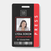 Moderne Presse-ID-Ausweis Ausweis (Vorderseite)