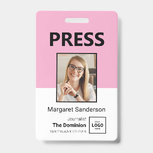 Moderne Presse-ID-Ausweis mit Foto und QR-Code Ausweis