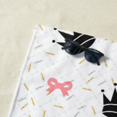 Moderne Princess Crown & Pink Bows Strandtuch (Beispiel)