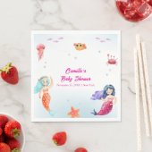 Moderne Princess Mermaid Ocean Coral Baby Dusche Serviette (Beispiel)