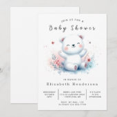 Moderne Printable Bear Baby Dusche Einladung (Vorne/Hinten)