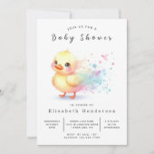 Moderne Printable Duck Baby Duck Dusche Einladung (Vorderseite)