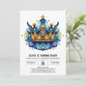 Moderne Printkronen zum Geburtstag Einladung (Stehend Vorderseite)