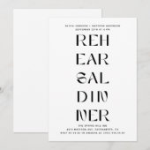Moderne Probe-Dinner | Editoriale Typografie Einladung (Vorne/Hinten)