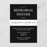Moderne Probe-Dinner-Einladungen in Schwarz und We
