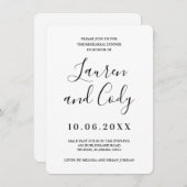 Moderne Probe in Weiß und Schwarz Einladung (Vorne/Hinten)