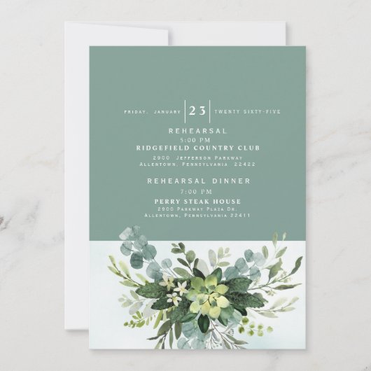 Moderne Probe und Abendessen Einladung (Vorderseite)