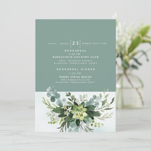 Moderne Probe und Abendessen Einladung (Stehend Vorderseite)