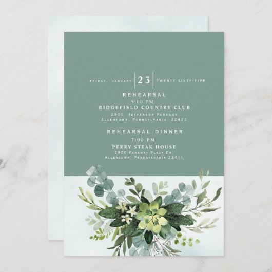 Moderne Probe und Abendessen Einladung (Vorne/Hinten)