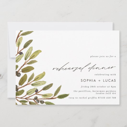 Moderne Probe und Abendessen im Grünen Einladung (Vorderseite)