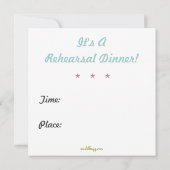 Moderne Proben-Abendessen-Quadrat-Einladung (blau) Einladung (Rückseite)