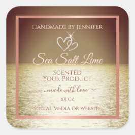 Moderne Produktverpackungsmarken Ocean Brown Sunse Quadratischer Aufkleber