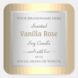 Moderne Produktverpackungsmarken Silbergoldfarben Quadratischer Aufkleber