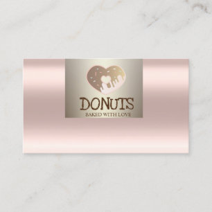 Moderne Professional, Roségold, Donuts, Bäckerei Visitenkarte
