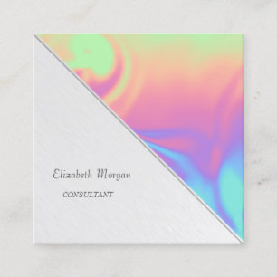 Moderne Professional, Streifen, Ombre Holografisch Quadratische Visitenkarte