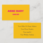 Moderne, professionell gelbe Orange Hot Pink Trend Visitenkarte (Vorne/Hinten)