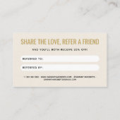 Moderne professionelle beigegoldene Empfehlung ein (Rückseite)