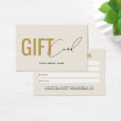 Moderne professionelle beigegoldene Geschenkkarte  (Schreibtisch)
