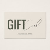 Moderne professionelle beigegrüne Kunden-Geschenkk (Vorderseite)