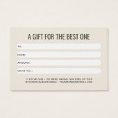 Moderne professionelle beigegrüne Kunden-Geschenkk (Rückseite)