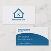 Moderne professionelle blaue Immobilien-Icon-Makle Visitenkarte (Vorne/Hinten)