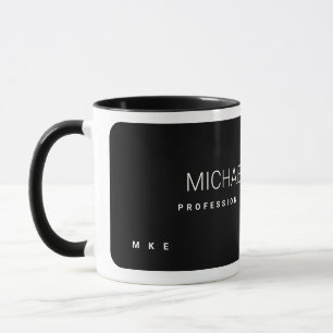 Moderne Professionelle Business Name Black Coffee  Tasse