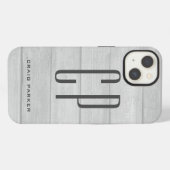 Moderne professionelle einfache Monogramm-Grau iPhone Hülle (Rückseite (Horizontal))