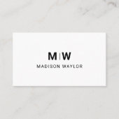 Moderne professionelle einfache Monogramm-Minimali Visitenkarte (Vorderseite)