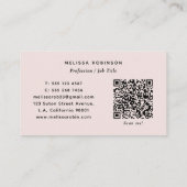 Moderne professionelle Foto- und QR-Code-Rosé Visi Visitenkarte (Rückseite)