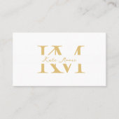 Moderne professionelle Gold-White-Monogramm-Vermar Visitenkarte (Vorderseite)