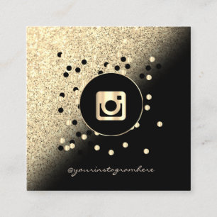 Moderne Professionelle, Goldene Glitterpunkte Inst Quadratische Visitenkarte
