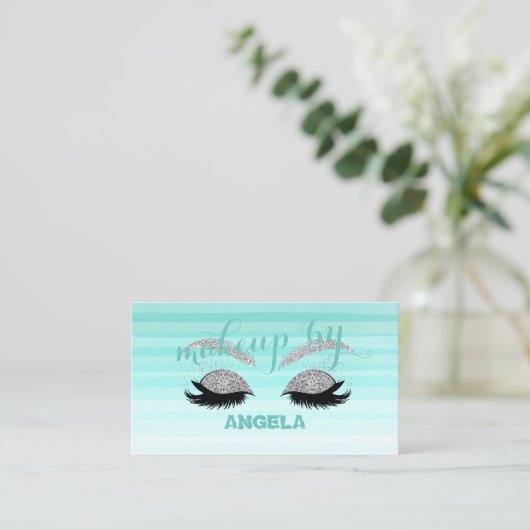 Moderne professionelle Imitate Lashes-Makeup Künst Visitenkarte (Stehend Vorderseite)