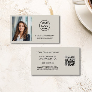 Moderne professionelle individuelle Foto-Logo-QR Visitenkarte