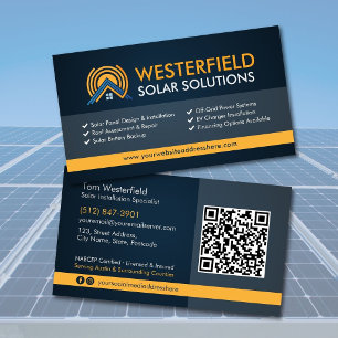 Moderne professionelle Installation von Solarmodul Visitenkarte