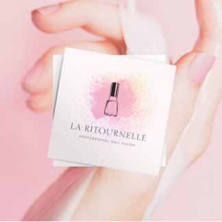 Moderne professionelle Logobrandings für Nagelstud Quadratische Visitenkarte