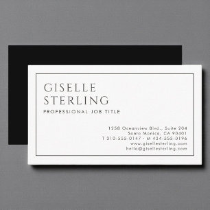 Moderne professionelle Luxus-Minimalist- Schwarz-W Visitenkarte