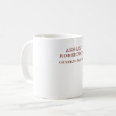 Moderne professionelle minimalistische eigene Name Kaffeetasse (Vorderseite Links)